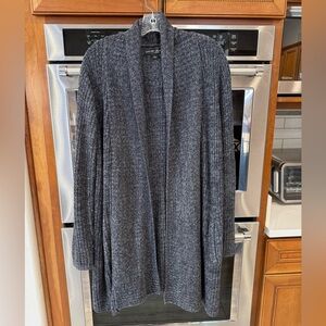 Barefoot Dreams CozyChic Lite Cardigan in Charcoal Grey, size:large